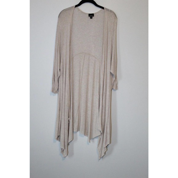 Torrid Sharkbite Duster Open Front Drape Cardigan Beige Plus Size 3 3X H14635 - Picture 9 of 12